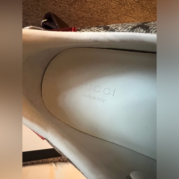 New Gucci Ace Gg Supreme New Ace Web stripe Ebony beige brown Sneakers - Picture 8 of 10